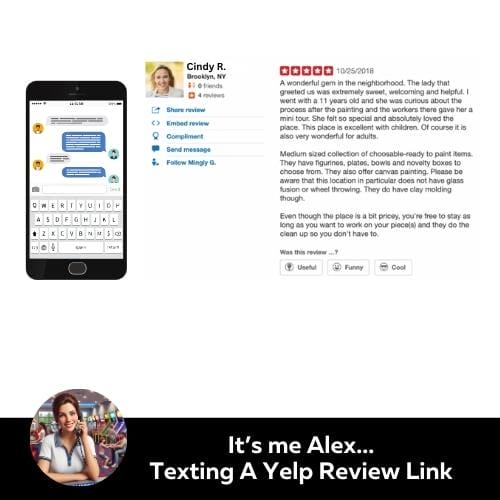 AI Voice Agent Alex Pizzeria Text Yelp Review Link